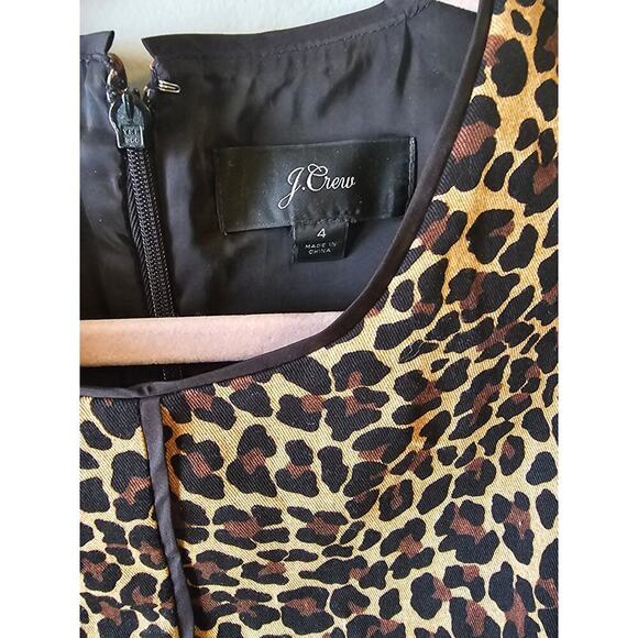 J. CREW Sheath dress leopard bi stretch cotton sz 4 - Picture 3 of 6